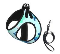 Gilet de Transport pour Petits Animaux de Compagnie, Motif Tortues Marines Bleu Turquoise, Sangles réglables, Facile à Porter, Sangles Douces et Respirantes, Convient aux Petits Chiens et Chats, etc.