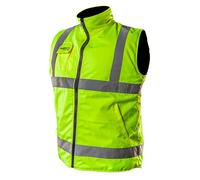 NEO TOOLS Gilet de sécurité professionnel 2en1, réversibles, réfléchissants d'un côté, gilet en polaire, gilet de sécurité, gilet fonctionnel, poches multifonctions, S-XXXL, jaune, L