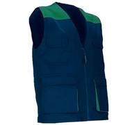 Gilet De Travail Léger - Unisexe - Ref Thunder - Bleu Marine Et Vert Kelly