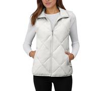 Gilet de travail pour femme - Noir - Gilet matelassé - Pour les loisirs - Avec poches zippées - Sans manches - Veste de transition thermique en duvet - Gilet d'hiver pour femme - Gilet de randonnée