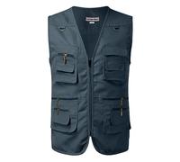 Gilet de travail pour homme - Sans manches - Multi-poches - En coton - Pour le camping et la chasse - Séchage rapide - Multifonction - Pour la randonnée, le camping, le safari, le trekking - Avec de