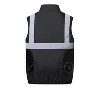 Gilet de travail rafraîchissant 2 en 1 avec ventilateur USB intégré et bandes réfléchissantes pour quarts de nuit