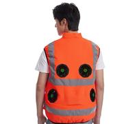 Gilet de travail rafraîchissant avec panneaux réfléchissants, fluorescent | Gilet de visibilité pour les équipes par temps chaud et les tâches de plein air