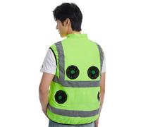 Gilet de travail rafraîchissant avec panneaux réfléchissants, vert fluo | Gilet de visibilité pour les équipes par temps chaud et les tâches de plein air