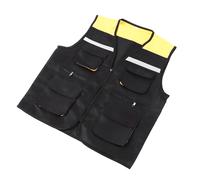Gilet De Travail RéFléChissant Multi-Poches, Gilet D'ingéNieur Pratique Pour Les OpéRations MéCaniques Sur Chantier, Noir 2xl