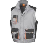 Gilet de travail sans manches multipoches Result LITE - Gris / Noir XL