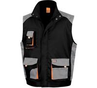 Gilet de travail sans manches multipoches Result LITE - Noir / Gris XXL