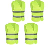Gilet de Voiture 4 Pièces Gilet de Sécurité de Voiture Réfléchissant pour Hommes Femme, Gilets de Sécurité Jaune Haute Visibilité