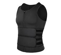 Gilet D'entraînement de Taille, Shaper de Corps D'entraîneur de Taille pour Hommes Gym Doux Respirant Double Ceinture Amincissant la Sueur Gilet de Sauna (Noir XXL)