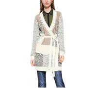 Gilet - Desigual - Aaron - Ecru - Maille brillante - Dentelle - Ceinture à nouer XS