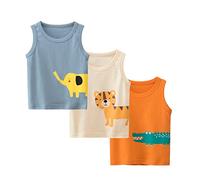 Gilet d'été en Coton pour garçons 3 Packs de Maillots de Corps éléphants 3-4 Ans
