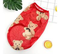 Gilet d'été pour animaux de compagnie avec grand imprimé ours - Ultra fin et respirant pour chiens et chats