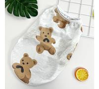Gilet d'été pour animaux de compagnie avec grand imprimé ours - Ultra fin et respirant pour chiens et chats