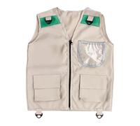 Gilet d'exploration pour enfants - Gilet Safari Adventure avec chapeau pour jeux de rôle en plein air et camping | Gilet de pêche réglable pour garçons et filles, randonnée, trekking et activités de