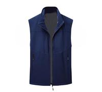 Gilet d'extérieur léger sans manches pour homme à séchage rapide, gilet utilitaire multi-poches avec col montant à fermeture éclair intégrale, doublure en maille respirante, ajustement réglable