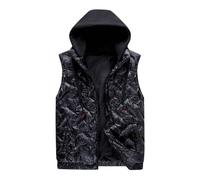Gilet d'extérieur pour homme avec capuche, gilet matelassé léger pour homme, gilet de travail étroit avec poches zippées, gilet thermique en duvet, sans manches, veste de transition, coupe-vent, gilet