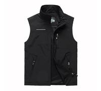 Gilet d'extérieur pour homme avec poches multiples - Gilet de pêche pour le camping, la chasse, la pêche, la randonnée, les loisirs, le safari, la chasse, la photographie, les reporters, Noir , L
