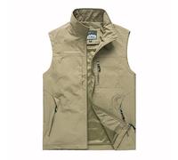 Gilet d'extérieur pour homme avec poches multiples - Gilet de pêche pour le camping, la chasse, la pêche, la randonnée, les loisirs, le safari, la chasse, la photographie, les reporters, c, L