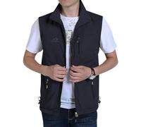 Gilet d'extérieur pour homme - Gilet d'été multi-poches - Gilet de pêche léger et respirant - Veste sans manches - Regatta confortable - Photographie - Sans manches, Noir , 5XL
