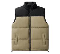 Gilet d'hiver chaud à col montant pour homme, veste sans manches, manteau d'extérieur avec poches, style décontracté, marron, taille 7XL