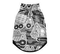 Gilet d'hiver gris avec camion grue et bulldozer pour animal domestique avec trous de suspension, veste coupe-vent en polaire extra chaude pour chien et chat pour temps froid, taille XL