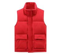 Gilet d'hiver matelassé pour homme - Col montant - Gilet de travail étroit avec poches zippées - Automne - Hiver - Gilet thermique en duvet sans manches - Veste de transition pour homme - Gilet