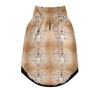 Gilet d'hiver pour animal domestique avec motif tête de mort, tête de mort, symbole géométrique sacré sur motif rétro avec trous de suspension, coupe-vent en polaire extra chaude pour chien et chat