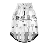 Gilet d'hiver pour animal domestique avec trous de suspension, coupe-vent en polaire extra chaude, motif hiboux sur une branche, nuage avec fleurs, taille XL