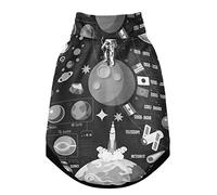 Gilet d'hiver pour animal domestique avec trous de suspension, coupe-vent en polaire extra chaude, pour temps froid, noir, blanc, galaxie, planètes, Pluton, Vénus, Mars, Jupiter, Taille XL
