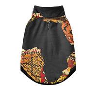 Gilet d'hiver pour animal domestique avec trous de suspension, motif carte de l'Afrique sur fond tribal ethnique, patchwork ethnique, veste coupe-vent en polaire extra chaude pour chien et chat