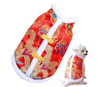 Gilet d'hiver pour Animaux de Compagnie, vêtements de Robe de Dragon brodé, Gilet de Nouvel an Chinois Confortable, Facile à Porter, vêtements de fête de Printemps pour Chats, Chatons et