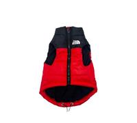 Gilet d'hiver pour chien en coton pur avec broderie visage de chien de petite et moyenne taille (rouge, taille M)