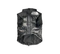 Gilet d'hiver pour chien en coton pur brodé avec visage de chien de petite et moyenne taille (noir, taille M)