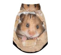 Gilet d'hiver pour petit hamster regardant à travers un trou déchiré en carton pour animal domestique avec trous de suspension, veste coupe-vent en polaire extra chaude pour chien et chat Vêtements