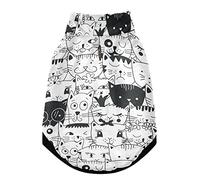 Gilet d'hiver sans couture avec têtes de chats et différents visages d'animaux - Noir et blanc - Avec trous de suspension - Coupe-vent - Polaire extra chaude - Pour temps froid - Taille M