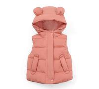 Gilet d'hiver sans Manches pour Enfants, Doudoune à Capuche Garçons et Filles Chaud Veste Légère pour l'automne et l'hiver Vêtements pour Enfants Ample Couleur Unie de 1 à 7 Ans