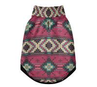 Gilet d'hiver vintage ethnique natif du sud-ouest américain, tribal indien aztèque pour animal domestique avec trous de suspension, coupe-vent en polaire extra chaude pour chien et chat pour temps