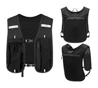 Gilet d'Hydratation Running et Trail,Veste Sac d'Hydratation Course à Poches Multiples - Équipement Poitrine Élastique Stabilité du Réservoir pour Trail Randonnée
