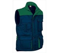 Gilet Doudoune De Travail Sans Manches - Homme - Ref Thunder - Navy Vert Kelly