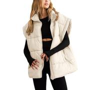 Gilet Doudoune Femme Léger Automne Doudounes Zippé Gilets Duvet Matelassé brillant Printemps Hiver sans Manche Blousons Casual Compressible Grande Taille Chic Chaud