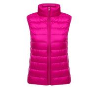 Gilet Doudoune sans Manche Légère Femme Duvet Matelassé Veste sans Manches Femme Plume Ultra Light Manteau Doudoune Matelassée Pliable Blouson Doudounes Legeres Hiver Chaudes Grande Taille Rose S