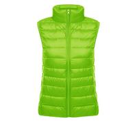 Gilet Doudoune sans Manche Légère Femme Duvet Matelassé Veste sans Manches Femme Plume Ultra Light Manteau Doudoune Matelassée Pliable Blouson Doudounes Legeres Hiver Chaudes Grande Taille Vert L