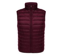 Gilet Doudoune sans Manche Légère Homme Duvet Matelassé Veste sans Manches Homme Plume Ultra Light Manteau Doudoune Matelassée Pliable Blouson Doudounes Legeres Hiver Chaudes Grande Taille Rouge L