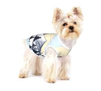 Gilet en coton blanc pour petit animal de compagnie Motif montagnes enneigées Taille S