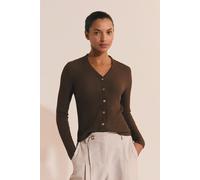 Gilet en coton côtelé - Jude Cardi - M - Brown - Femme - Etam