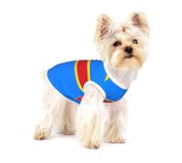 Gilet en coton imprimé drapeau du Congo pour petit animal de compagnie, doux, respirant, élastique, vêtement quotidien pour fête