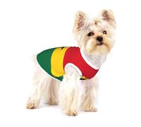 Gilet en coton imprimé drapeau du Ghana pour petit animal de compagnie - Doux et respirant - Élastique - Tenue quotidienne de fête