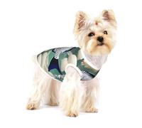 Gilet en coton imprimé poisson tropical blanc pour petit animal de compagnie - Doux et respirant - Élastique - Tenue quotidienne de fête