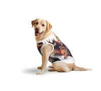Gilet en coton pour animaux de compagnie - T-shirt doux et léger sans manches avec imprimé loups et rennes pour chiens de taille moyenne et grande