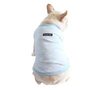 Gilet en coton pour bouledogue français, léger, extensible et doux, sans manches, respirant (bleu clair, taille XS)